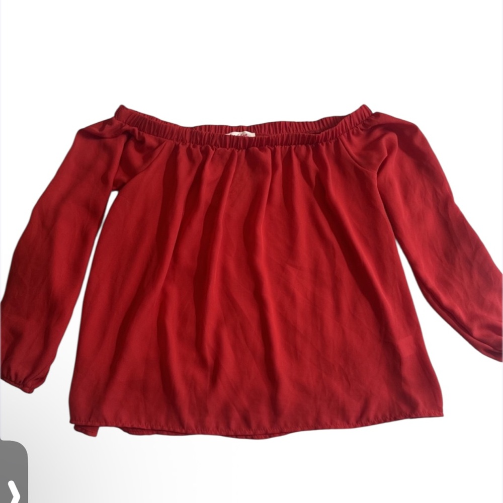 Peach Love Han red off shoulder top Sz Small